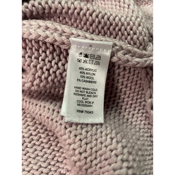 Nanette Lepore Cable Knit Sweater Womens Medium Wool Cashmere Mock Neck Pullover - Picture 6 of 9